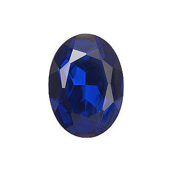 Oval Faceted Pointed Back (Doublets) Crystal Glass Stone, Blue 3 Transparent With Chrome (30070-Chr), Czech Republic