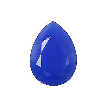 Pear Faceted Pointed Back (Doublets) Crystal Glass Stone, Blue 4 Opaque (32015-A), Czech Republic