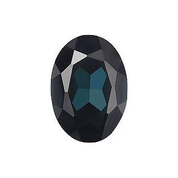 Oval Faceted Pointed Back (Doublets) Crystal Glass Stone, Blue 13 Transparent With Chrome (30330-L-Chr), Czech Republic