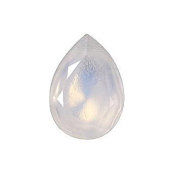 Pear Faceted Pointed Back (Doublets) Crystal Glass Stone, White 13 With Silver (Milky-White-Ag), Czech Republic