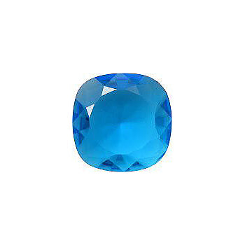 Rounded Square Faceted Pointed Back (Doublets) Crystal Glass Stone, Blue 11 Transparent (60040), Czech Republic