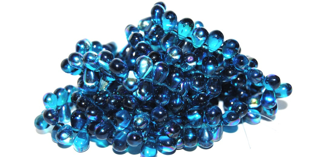 Pear Drop Pressed Glass Beads, (60070 Ab), Glass, Czech Republic