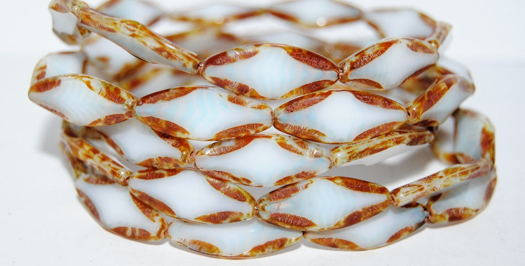 Table Cut Spindle Beads, 16017B Travertin (16017B 86800), Glass, Czech Republic