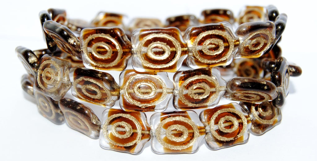 Spiral Turtle Pressed Glass Beads, (18036 54202), Glass, Czech Republic