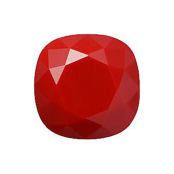 Rounded Square Faceted Pointed Back (Doublets) Crystal Glass Stone, Red 2 Opaque (93202), Czech Republic