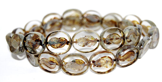 Table Cut Oval Beads With Tilda, Crystal 43400 (30 43400), Glass, Czech Republic