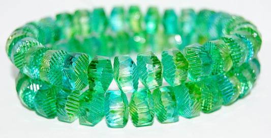 Faceted Cathedral Fire Polished Glass Beads, 48110 (48110), Glass, Czech Republic