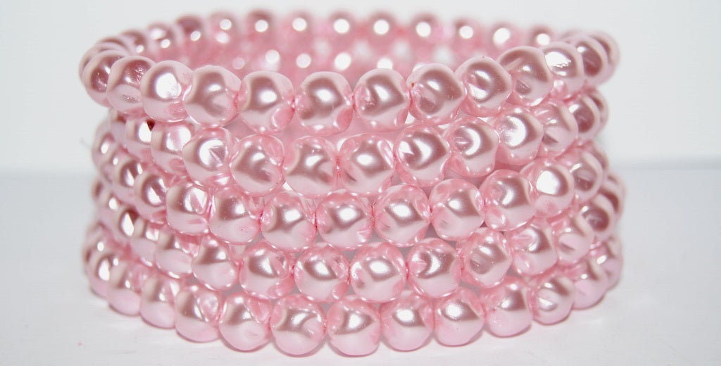 Twisted Round Pressed Glass Beads, 70475 (70475), Glass, Czech Republic