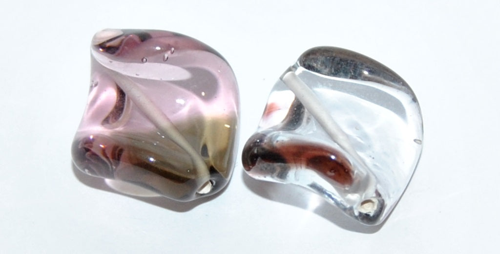 Leaf Lampwork Glass Handmade Beads, (G), Glass, Czech Republic