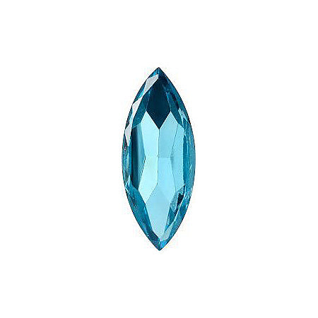 Navette Faceted Pointed Back (Doublets) Crystal Glass Stone, Aqua Blue 4 Transparent With Aluminium (60020-Al), Czech Republic