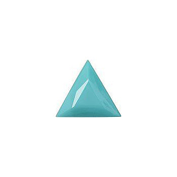 Triangle Faceted Pointed Back (Doublets) Crystal Glass Stone, Turquoise 5 Opaque (63121), Czech Republic