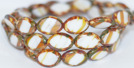 Table Cut Oval Beads Roach, 110002010 Travertin (110002010 86800), Glass, Czech Republic