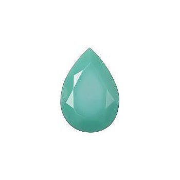 Pear Faceted Pointed Back (Doublets) Crystal Glass Stone, Turquoise 6 Opaque (63122), Czech Republic