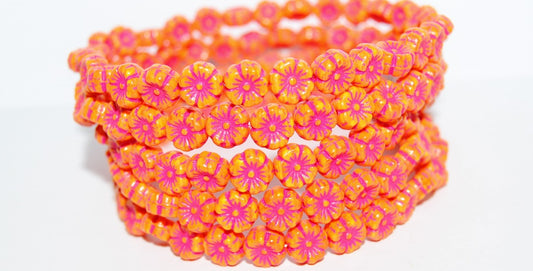 Hawaii Flower Pressed Glass Beads, (93148312 46470), Glass, Czech Republic