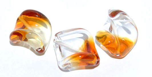 Leaf Lampwork Glass Handmade Beads, (B), Glass, Czech Republic