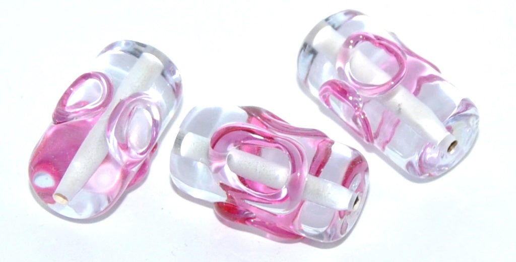 Czech Glass Hand Made Roller Tube Lampwork Beads, (S), Glass, Czech Republic