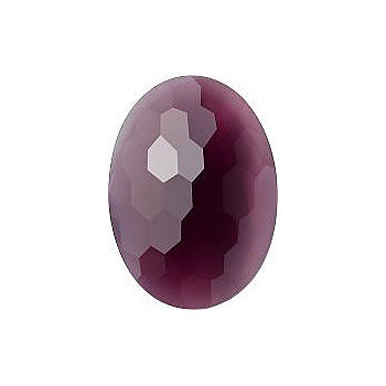 Oval Faceted Pointed Back (Doublets) Crystal Glass Stone, Violet 13 Milky Colours (04030-20090-K), Czech Republic