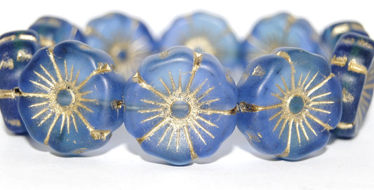 Hawaii Flower Pressed Glass Beads, (87311 54202M), Glass, Czech Republic