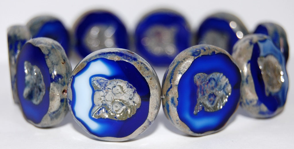 Table Cut Round Beads With Cat, (37005 43400), Glass, Czech Republic