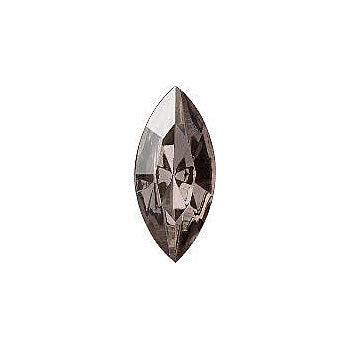 Navette Faceted Pointed Back (Doublets) Crystal Glass Stone, Grey 1 Transparent With Chrome (20000-Chr), Czech Republic