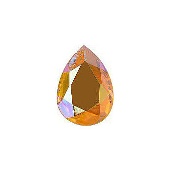 Pear Faceted Pointed Back (Doublets) Crystal Glass Stone, Yellow 12 Transparent With Ab (80000-Abt), Czech Republic