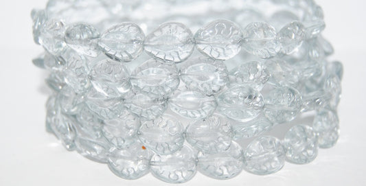 Tear Oval Pressed Glass Beads, Crystal 54201 (30 54201), Glass, Czech Republic