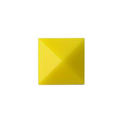 Square Faceted Flat Back Crystal Glass Stone, Yellow 11 Opaque (83012), Czech Republic