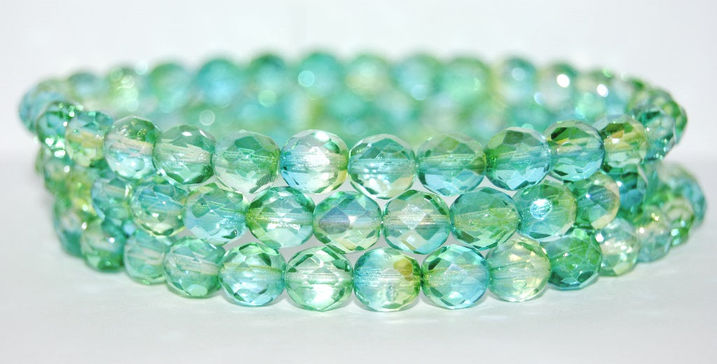 Fire Polished Round Faceted Beads, 48110 (48110), Glass, Czech Republic