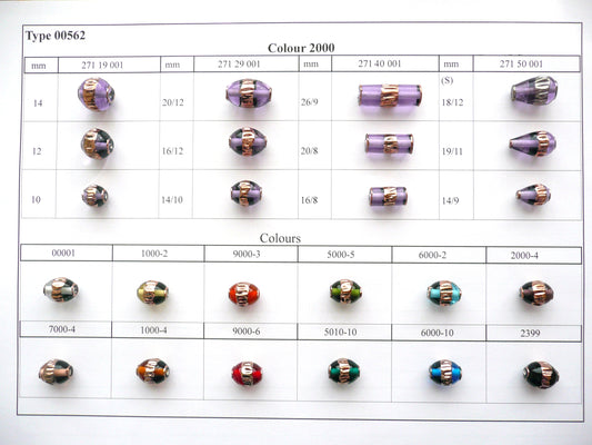 30 pcs Lampwork Beads 562 / Oval (271-29-001), Handmade, Preciosa Glass, Czech Republic