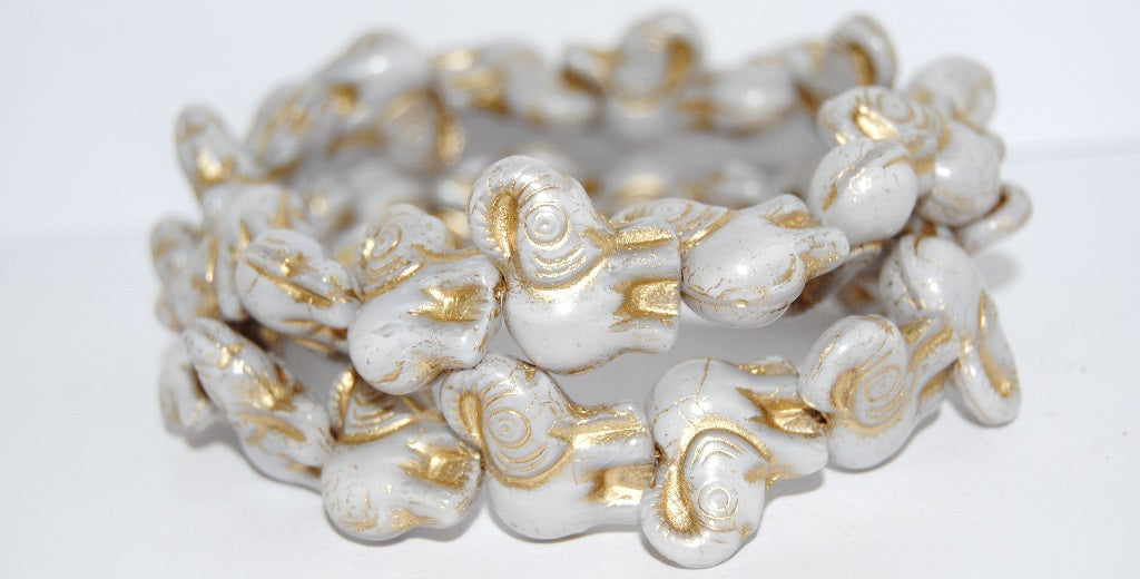 Elephant Animal Pressed Glass Beads, (46006 54202), Glass, Czech Republic