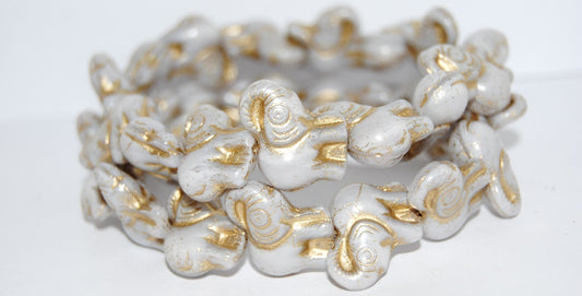 Elephant Animal Pressed Glass Beads, (46006 54202), Glass, Czech Republic