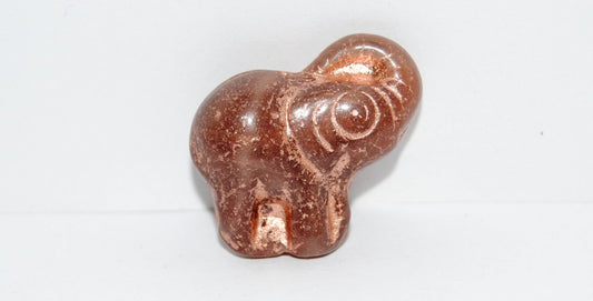 Elephant Animal Pressed Glass Beads, (17602 54200), Glass, Czech Republic