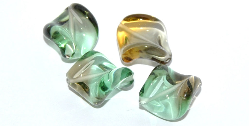 Leaf Lampwork Glass Handmade Beads, (G), Glass, Czech Republic