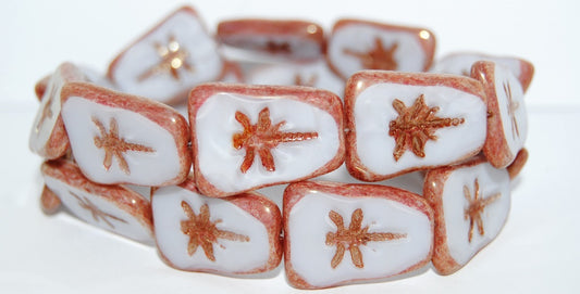 Table Cut Rectangle Beads With Dragonfly, 24010 Luster Ruby (24010 14497), Glass, Czech Republic