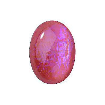 Oval Cabochons Flat Back Crystal Glass Stone, Pink 24 Mexico Opals (16915), Czech Republic