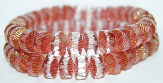Faceted Cathedral Fire Polished Glass Beads, Crystal Luster Ruby (30 14497), Glass, Czech Republic