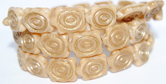 Spiral Turtle Pressed Glass Beads, (14010 54202), Glass, Czech Republic