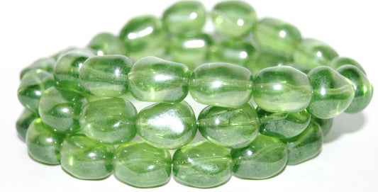 Shaped Stone Like Pressed Glass Beads, Transparent Green Hematite (50500 14400), Glass, Czech Republic