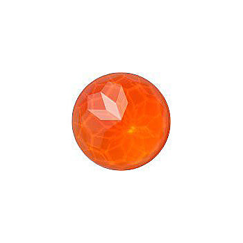 Round Faceted Flat Back Crystal Glass Stone, Orange 3 Transparent (90030), Czech Republic