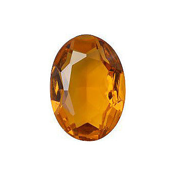 Oval Faceted Pointed Back (Doublets) Crystal Glass Stone, Orange 2 Transparent With Ab (10040-Abb), Czech Republic