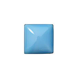 Square Cabochons Flat Back Crystal Glass Stone, Blue 6 Opaque (64020), Czech Republic