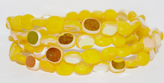 Table Cut Round Candy Beads, Opal Yellow Abm (81210 Abm), Glass, Czech Republic