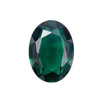 Oval Faceted Pointed Back (Doublets) Crystal Glass Stone, Green 2 Transparent (50740), Czech Republic