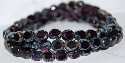 3-Cut Fire Polished Glass Beads, Transparent Amethyst 43400 (20080 43400), Glass, Czech Republic