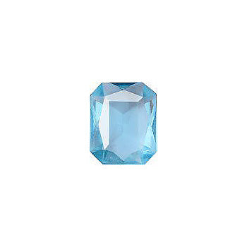 Octagon Faceted Pointed Back (Doublets) Crystal Glass Stone, Aqua Blue 2 Transparent (60010), Czech Republic