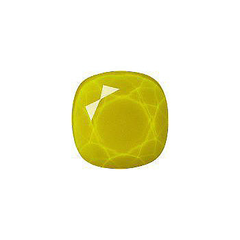 Rounded Square Faceted Flat Back Crystal Glass Stone, Yellow 10 Colours 69 (69112), Czech Republic