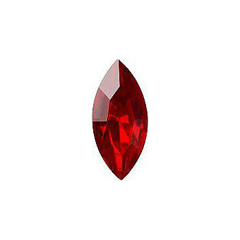 Navette Faceted Pointed Back (Doublets) Crystal Glass Stone, Red 2 Transparent With Aluminium (90070-Al), Czech Republic
