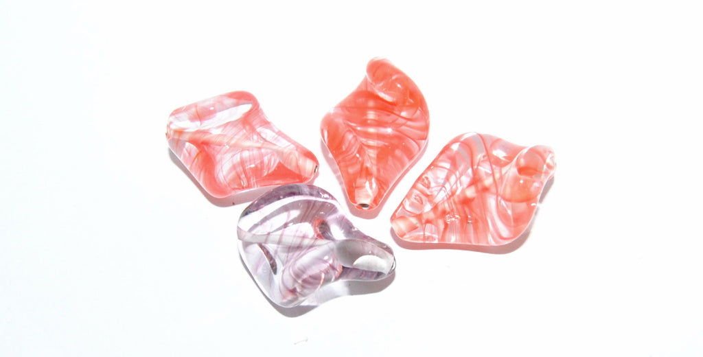 Leaf Lampwork Glass Handmade Beads, (G), Glass, Czech Republic