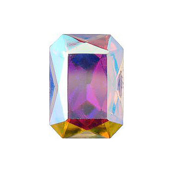 Octagon Faceted Pointed Back (Doublets) Crystal Glass Stone, White 8 Transparent With Ab (000300-Abt-Gf), Czech Republic