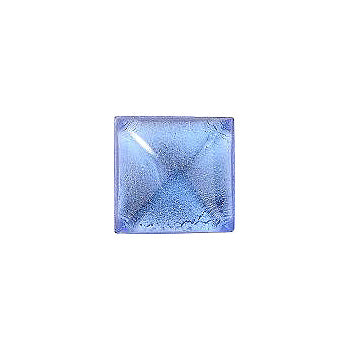 Square Cabochons Flat Back Crystal Glass Stone, Blue 1 With Silver (30019), Czech Republic